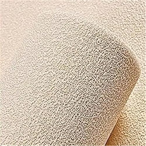 OZLCUA Selbstklebende Isolier-Tapete Leinen-3D-Schaumtapete, selbstklebend, PVC, einfarbig, verdickt, wasserfest, Hintergrund, Wandrenovierung(Diatom Light Beige,50cmx280cm)