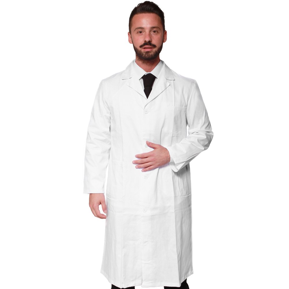 Blouse pour médecin en coton sanforisé, 100 % blanche M AL059SP BIANCO