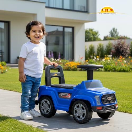Image of Toy Zone Raptor Baby Ride On Car for Kids, Toddlers Push Ride Baby Kids Car with Backrest, Push Ride On Toy Jeep with Music & LED Light, Under Seat Storage, 2 to 5 Years (Blue)