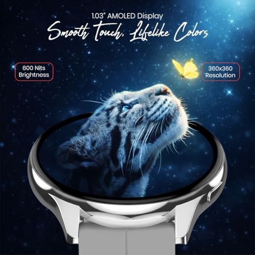 Image of PunnkFunnk Active 5 Smart Watch with 1.3 inch AMOLED HD Display | Bluetooth Calling, AI Voice Assistant, 100+ Sports Modes, Heart Rate & SPO₂ Tracking, IP68 Waterproof for Men & Women- (Grey)
