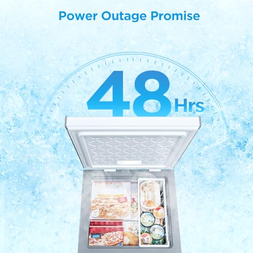 Midea MERC05C4BAWW Chest Freezer, 5.1 Cubic Feet Freezer With Removable Basket, Interior LED Light, Adjustable Temperature, For Kitchen Apartment Office, White on Fridge.com