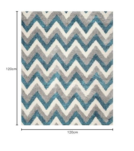 Image of Soft Modern Shag Area Rugs Fluffy Living Room Carpet Comfy Bedroom Home Decorate Floor Kids Playing Mat Size 4x4 Feet Square Color Multi V