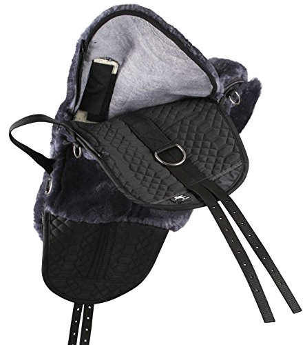 Foto von Engel Reitsport | FELLSA-R1-ANT | Hochwertiger Fellsattel | echtes Merino Lammfell | baumloses Bare-Back-pad | Gr. Pony Farbe anthrazit grau