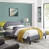 Vibe Mornington Upholstered Platform Bed | Headboard and Metal Frame with Wood Slat Support, Queen, Grey Vibe Mornington Upholstered Platform Bed | Headboard and Metal Frame with Wood Slat Support, Queen, Grey