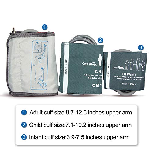 Contec Fully Automatic Blood Pressure Monitor Upper Arm Cuff 3 Mode 3 Cuffs Electronic Sphygmomanometer 300 Sets Memory #TOP4