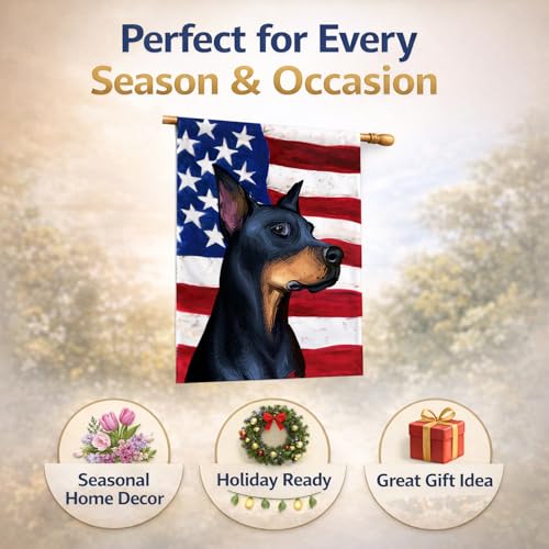Doberman Pinscher drapeau en toile de canevas haut de gamme - 7