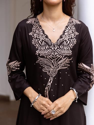 Image of INDO ERA Womens Viscose Rayon Printed Kurta Pant Set