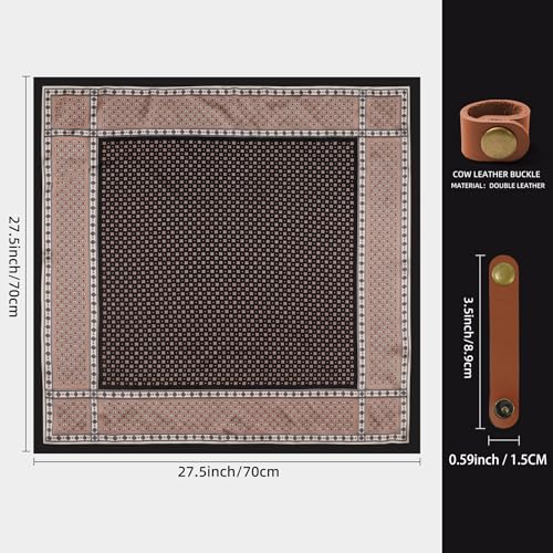 Image of 27.5 Inches Square Silk Feeling Neck Scarf for Men Necktie Silk Bandanas Pocket Square Cowboy Scarves
