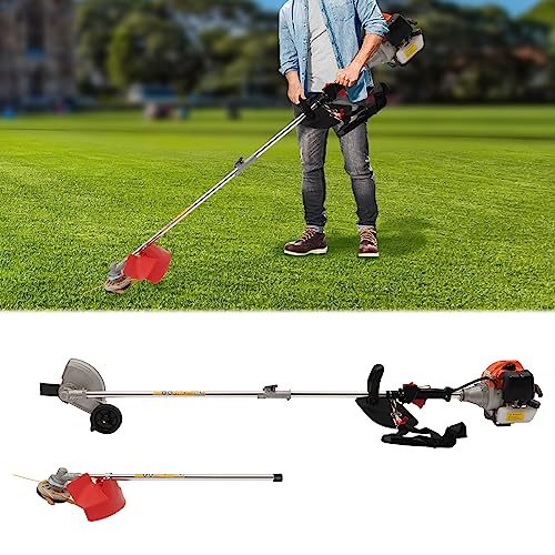 CILDON Weed Wacker, 2 Stroke 33CC Weed Eater/Wacker, Gas Powered Lawn Trimming Machine, 2T Head W/Roller, 33.8 Oz Large Fuel Tank for Home Lawn Mowing, Orchard Mowing Etc