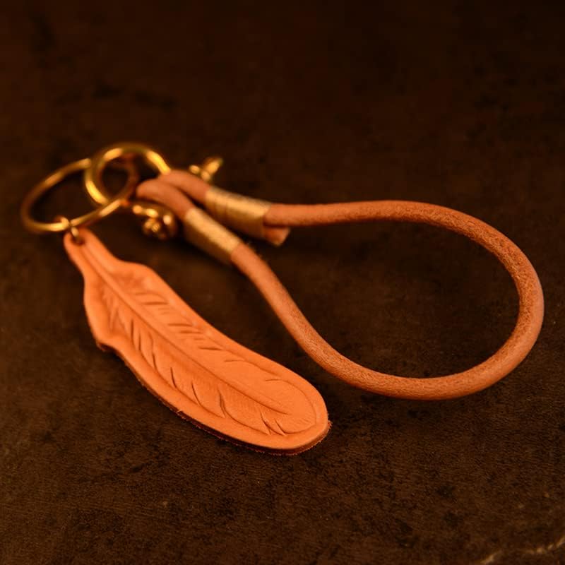 ハンドメイド ファーストレイヤー 牛革 レトロ ラウンド レザー ロープ リストバンド レザー 彫刻 羽根 真鍮 アクセサリー キー