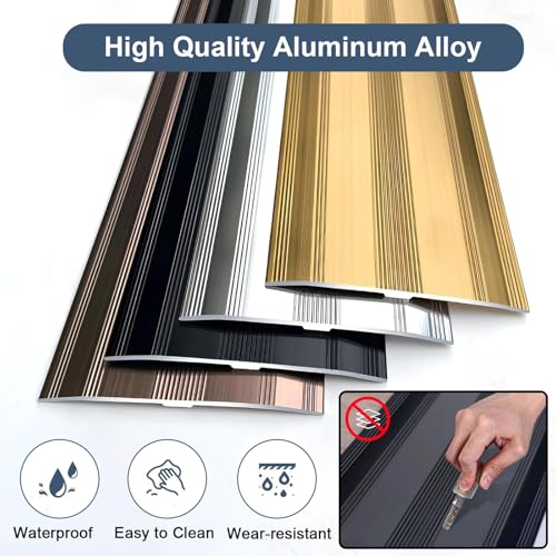 Perfil de aluminio anodizado de 6 cm para transiciones elegantes de madera a suelo de azulejo 3