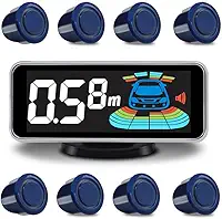 ELSNU Kit De Sensores Estacionamento Elsnu, Radar Ré, Sistema Parktronic, Assistente Ré Para Veículos Com 8 (Azul Escuro)