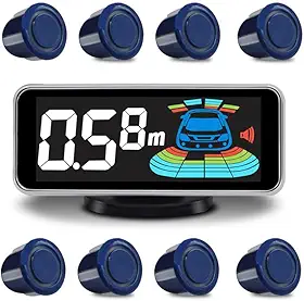 ELSNU Kit De Sensores Estacionamento Elsnu, Radar Ré, Sistema Parktronic, Assistente Ré Para Veículos Com 8 (Azul Escuro)