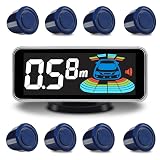 ELSNU Car Parking Sensors Kit Reverse Radar parktronic System Auto Electronics Vehicle Back Assistant Reverse 8 Sensor (Dark Blue)
