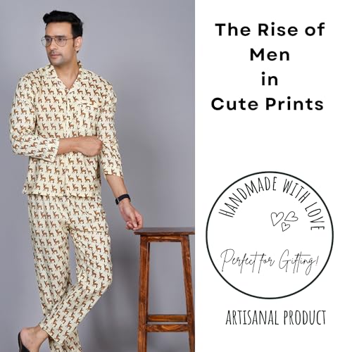 Mens Pajama Pants and Shirt Set - Animal Print Soft Cotton Mens Pajamas Set Pijamas Para Hombres Sleepwear Set4