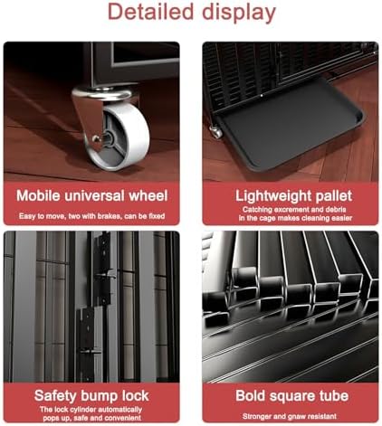 Cat Cages Indoor Litter Dog Playpens Caves Houses Box Kitten Cage Cats Outdoor Enclosures,Sturdy Indoor Dog Crate with Galvanized Reinforcement - Heavy-Duty Pet Containment, Secure & Comfort