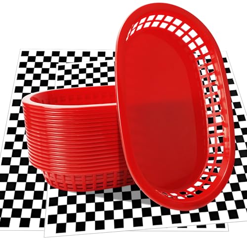 Paquete de 18 cestas de comida rápida con 100 forros - 50% de descuento