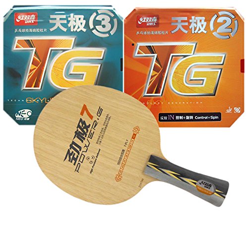 DHS Power.G7 PG7 PG.7 Blade with NEO Skyline TG3 and NEO Skyline TG2 Rubbers for Table Tennis Racket Shakehand Long FL