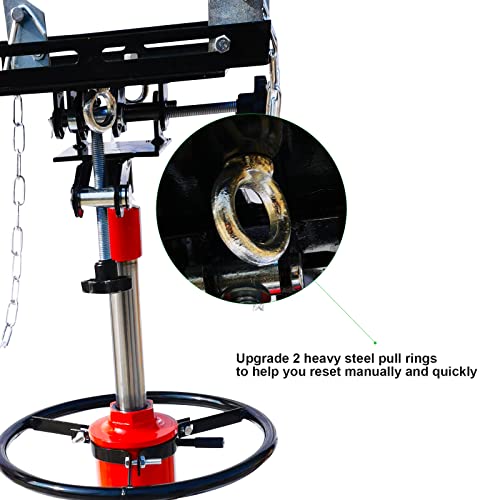 Hydraulic Transmission Jack 1100Lbs Capacity, 2-Stage Floor Jack Stands, 360° Swivel Wheel With Brakes, Car Lifts For Home Garage, Red #TOP4