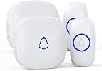 SECRUI Sonnette de porte sans fil 3 Récepteurs, étanches Mini Sonnette de porte 1,000ft Gamme assez grande avec 5 Niveaux de volume Chimes de porte & Couleur LED Blanc clignotant