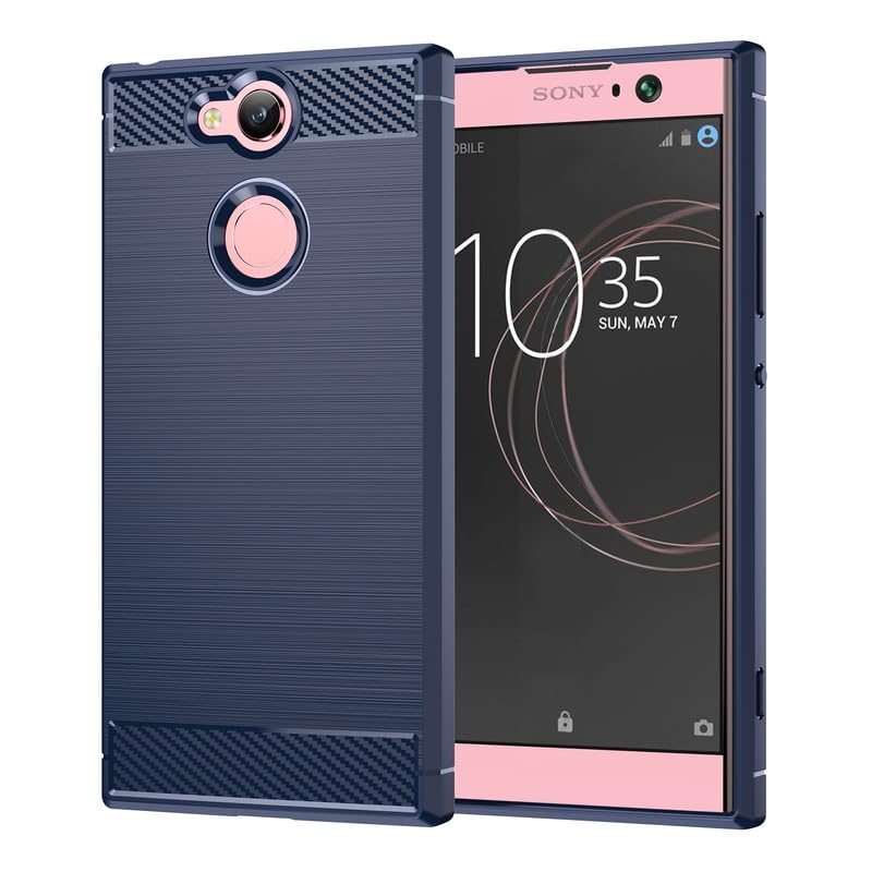 Image of Hybrid Carbon Fiber Back Case for Sony Xperia XA2 (Blue)