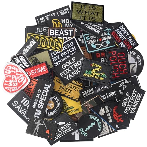 20 Stück zufällige taktische Moralaufnäher, Vollstickerei Aufnäher mit Stickerei, Moral Patch Bundle, moralischer Aufnäher mit Klettverschluss für Kappen, Rucksäcke, Kleidung, Westen, Militäruniformen