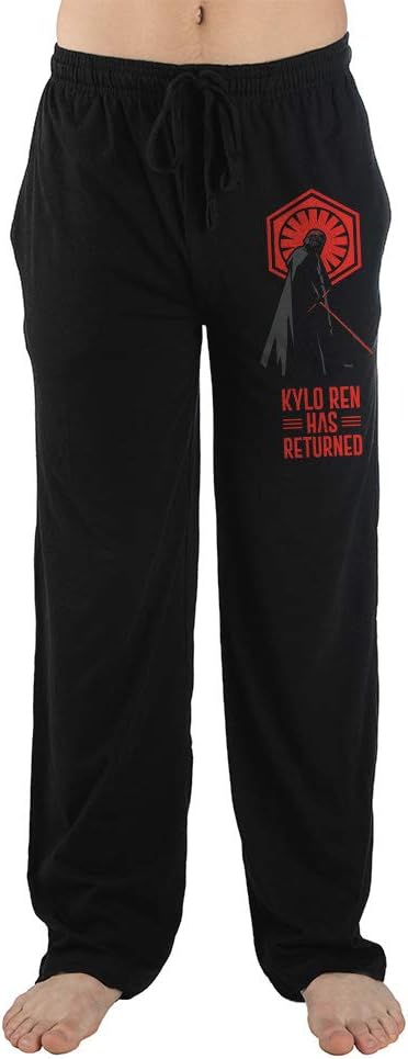 Kylo Ren Star Wars Characters Mens Black Sleep Pajama Pants