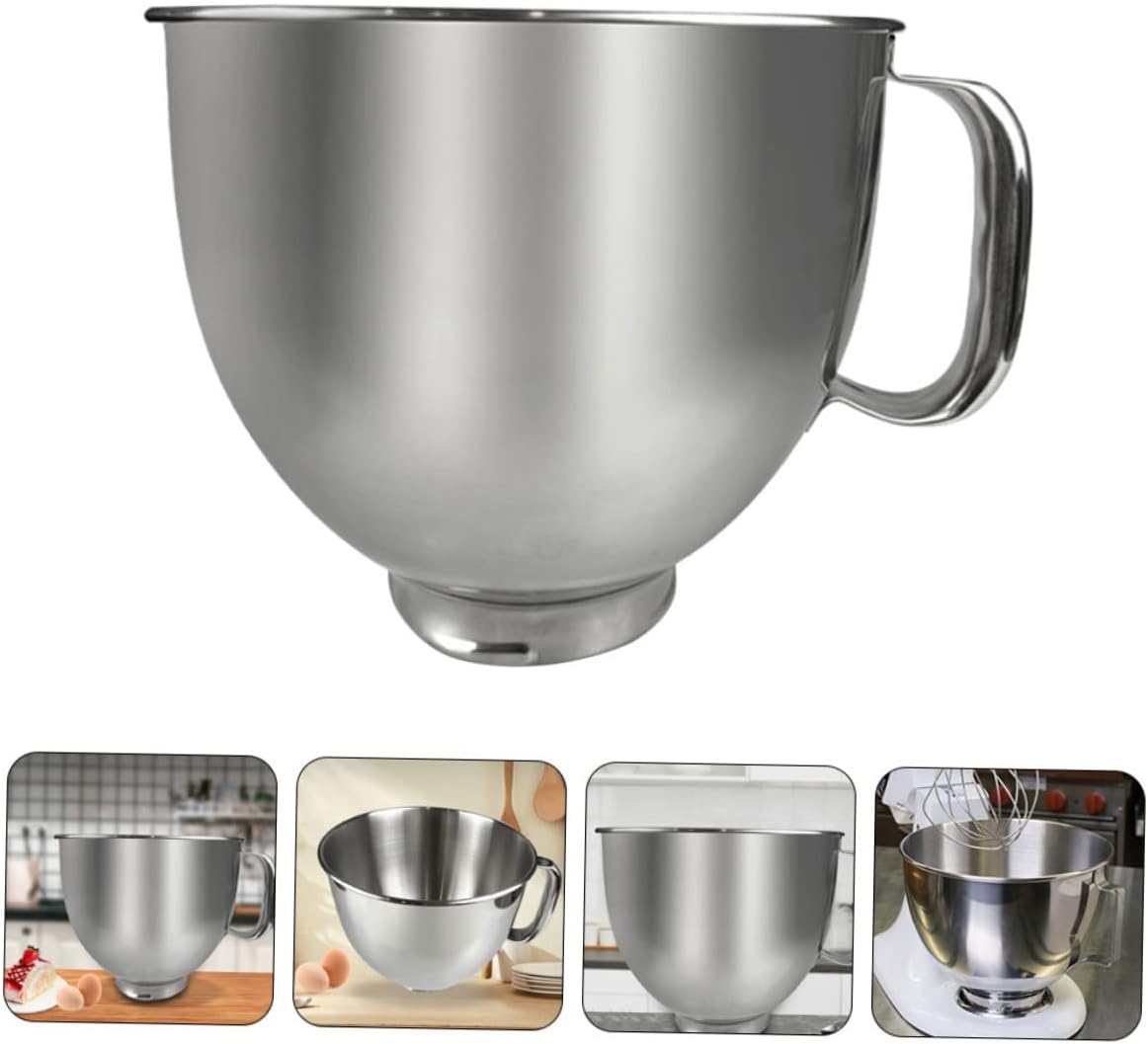 Stainless Steel Mixer Bowl Replacement Bowl for Compatible Mixer Accessories for Whipping Meringues and Marinating Meat and Vegetables