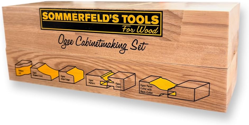 Sommerfeld 6pc Cabinetmaking Router Bit Woodworking Tool Set (01015, 02012,01002,01003 & 01004)