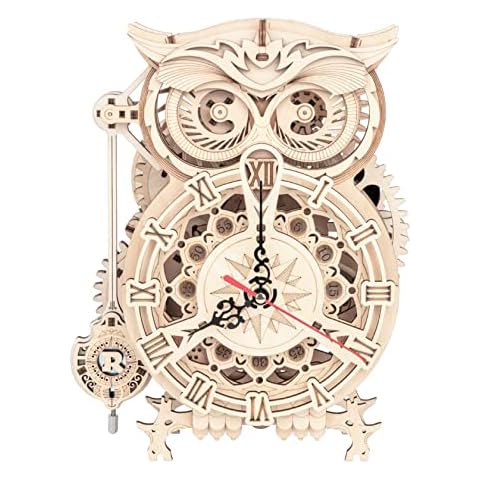 RoWood 3D Puzzles for Adults, Wooden Model Kits for Adults to Build, Birthday Gift for Adults & Teens (161 PCS)- Owl Clock Cover