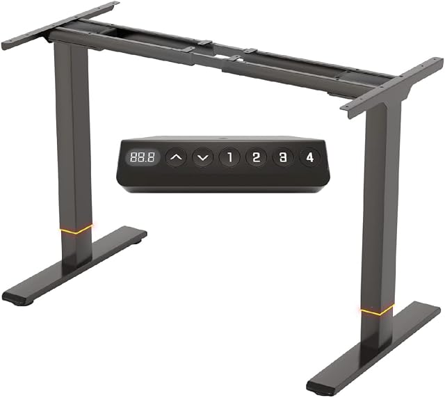 Flexispot  Elektryczny stelaż biurkowy z 2 silnikami, stalowy, z regulacją wysokości, z inteligentnym panelem z funkcjami pamięci, obciążenie 100 kg, EB2, kolor czarny