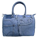 Bijoux De Ja Blue Denim Doctor Style Top-handle Shoulder Women Handbag Purse BNL100