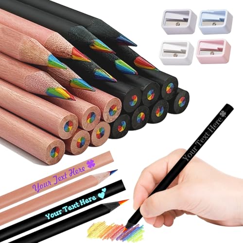 Matite colorate personalizzate 8 colori in 1 stampa personalizzata con nome testo logo matita n. 2 materiale scolastico per bambini insegnanti studenti fino a 3000 pezzi