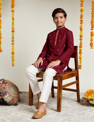 Image of Amazon Brand - Symbol Boy's Festive Embellished Kurta Pajama Set