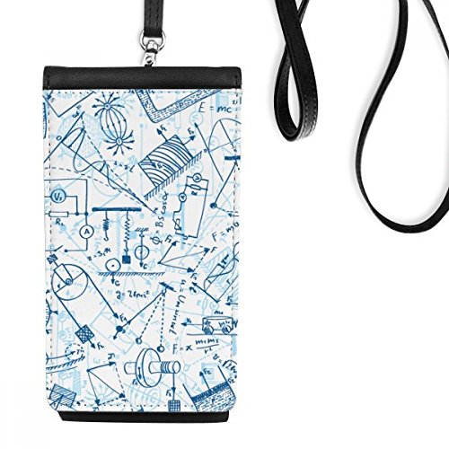 Porte-monnaie noir en cuir suspendu avec pochette smartphone et motif physique bleu DIYthinker