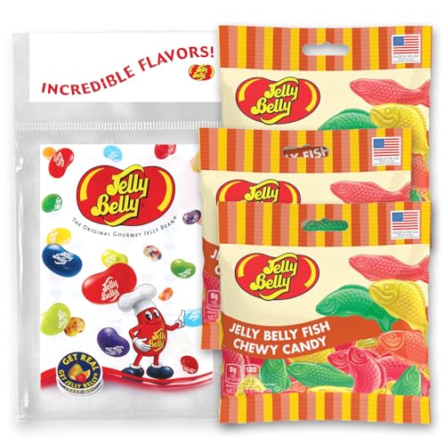 Jelly Belly Chewy Fish Gummi Candy Grab & Go Bags - Pack of 3 sold in Jelly Belly Bag