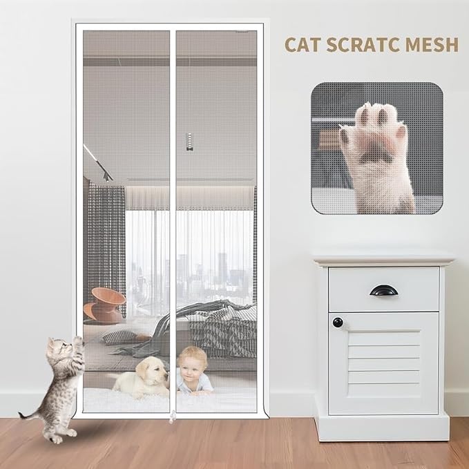 Porte moustiquaire pour chat idéale pour aérer le salon en été