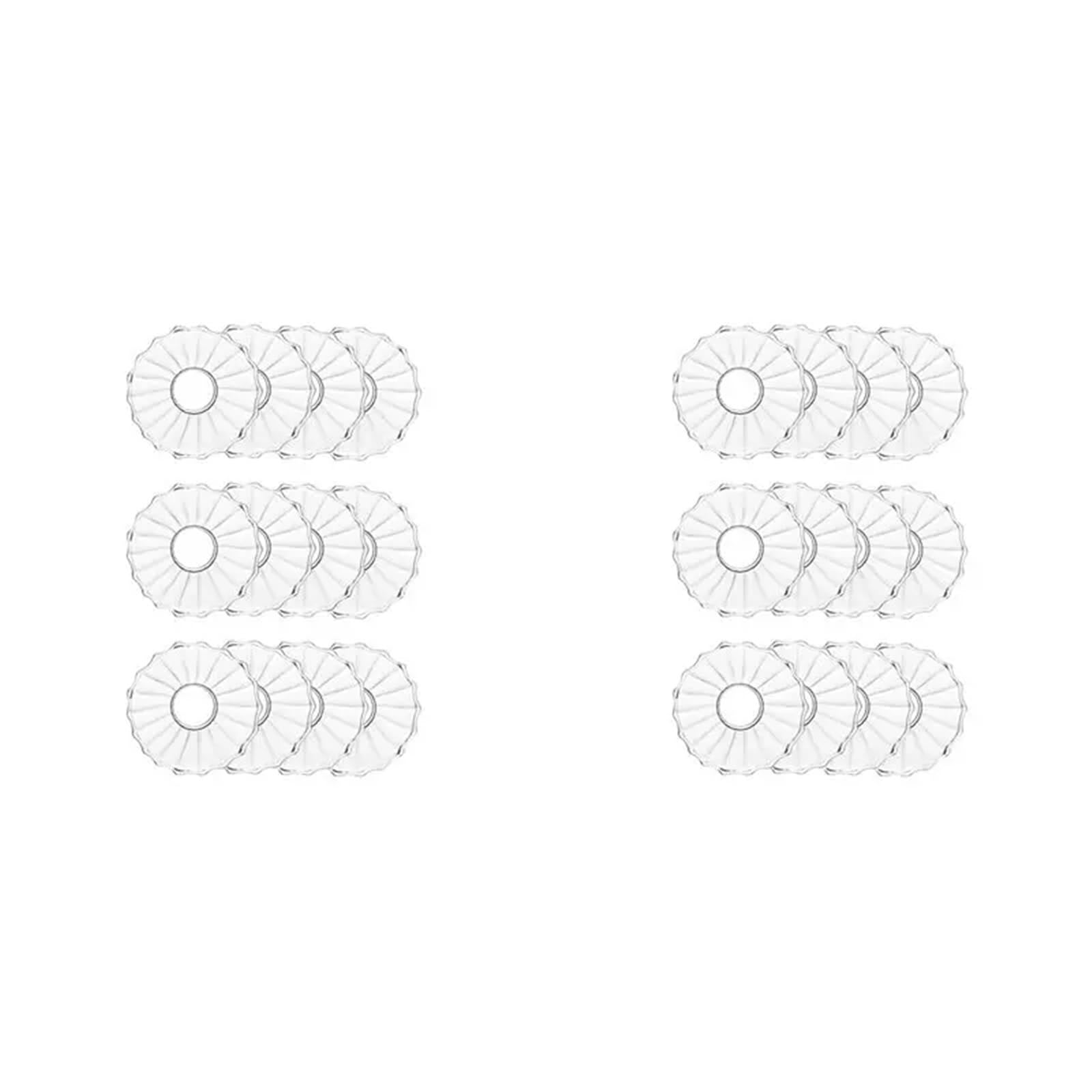 Candle Drip Protectors 24-Pack Premium Ribbed Glass Bobeches, Candle Drip Protector Rings for Tapers