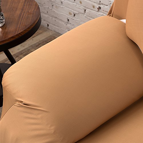 Housse de canapé extensible beige idéale pour protéger le sofa des animaux - 8