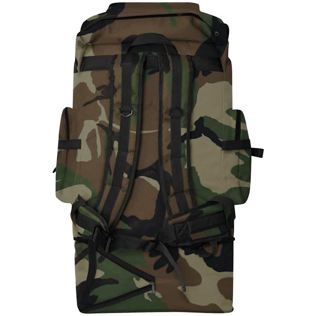 Duży plecak 100 l w stylu wojskowym, wytrzymały plecak turystyczny na przygody na świeżym powietrzu, trekking i kemping, 42 x 21 x 78 cm, kamuflaż, wielokolorowa, L, Rzemieślnik