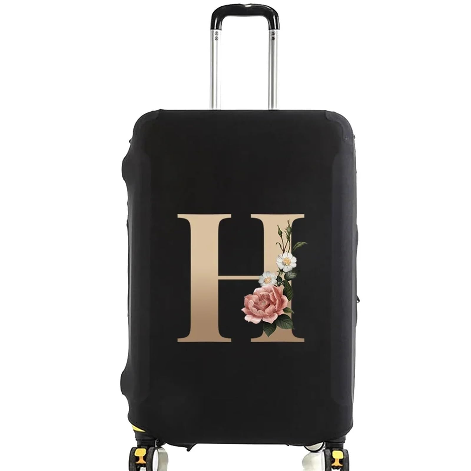 Fundas Para Maletas Fundas protectoras for maletas de viaje, Protector de equipaje elástico grueso for equipaje de 18 "-28", funda bolsa de viaje con letras doradas impresas, 2 uds. Para Equipaje(Blac