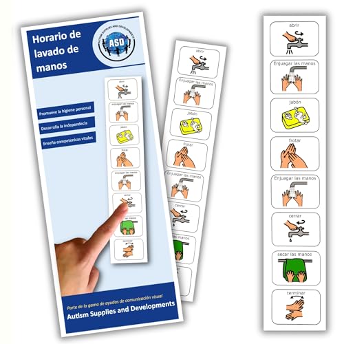 Horario de Lavado de Manos - Español (Producto plástico de comunicación Visual Lavable para el Autismo)