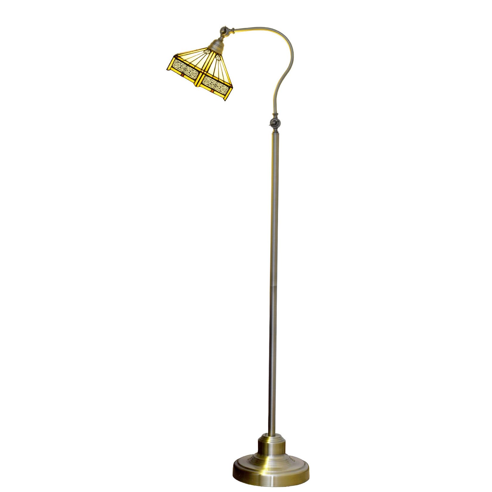 IUokLU Vintage Tiffany Style Floor Lamps, 10-Inch Wide Stained Glass Standing Lamp Baroque Adjustable Corner Reading Lamps for Bedroom Living Room Study, 59-Inch Tall