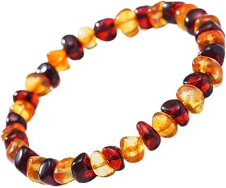 Amber Bracelet Natural Blood Red Gold Ambers Jewelry Handmade Stretch Band Bracelets Fashion Design for Women Men