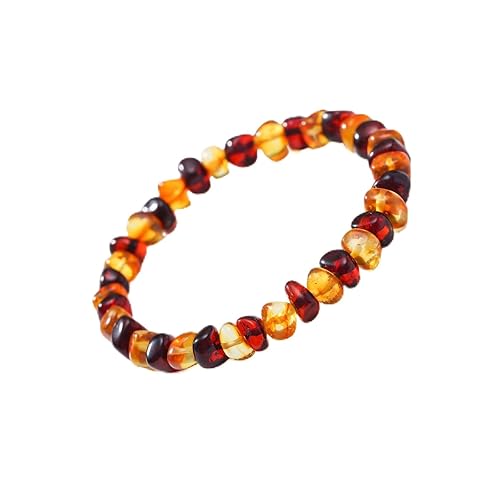 Amber Bracelet Natural Blood Red Gold Ambers Jewelry Handmade Stretch