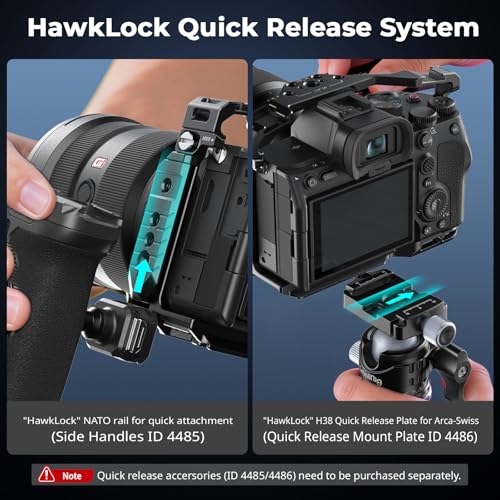 Image of SmallRig HawkLock Quick Release Full Cage for Sony Alpha 7R V /Alpha 7 IV /Alpha 7S III /Alpha 1 / Alpha 7R IV /Alpha 7 V, Built-in Quick Release Plate for Arca, Cold Shoes (Upgraded Version)