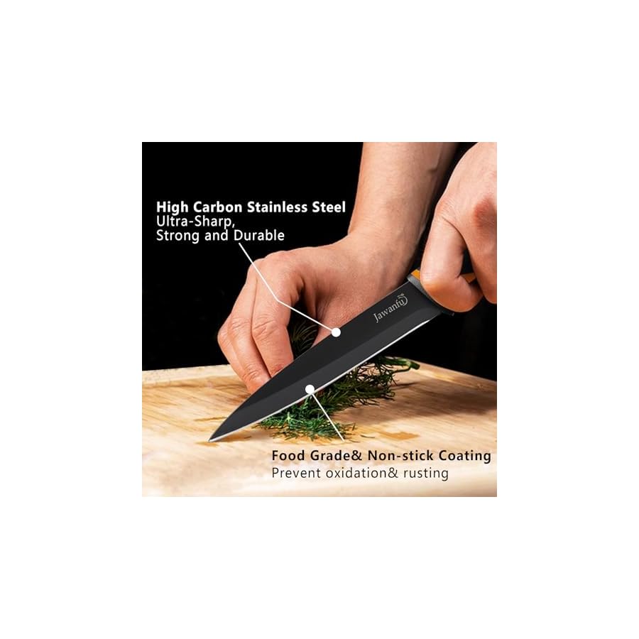 Kitchen-Knife-Set-8-Pieces-Anti-Rust-Black-Knife-Set-Non-stick-Coating-Stainless-Steel-Chef-Knife-Sets-with-Universal-Knife-Block-for-Kitchen-Dishwasher-Safe-Black-Blade-Black-Block Kitchen Knife Set, 8 Pieces Anti-Rust Black Knife Set, Non-stick Coating Stainless Steel Chef Knife Sets with Universal Knife Block for Kitchen Dishwasher Safe (Black Blade, Black Block)
