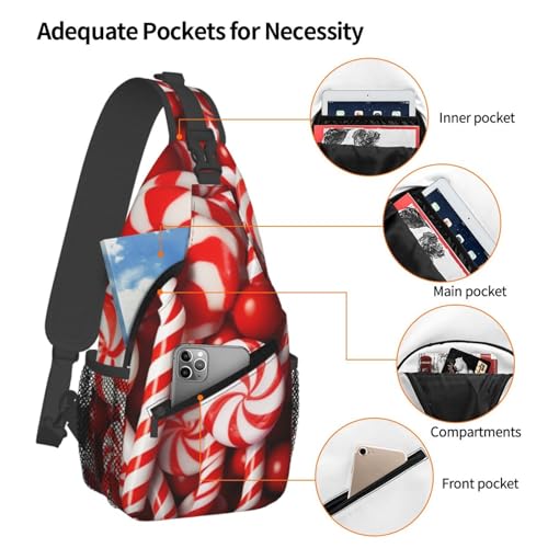 Bolso cruzado Candy Canes estilo Sling para hombre y mujer miniatura 4