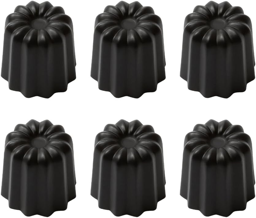 Pack of 6 Cannele Cake Molds Bakewares for Puddings and Mousses Kitchenwares