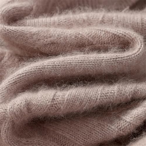 Men Round Neck Cashmere Blen Sweater Cable Knit Smart Casual Pullover Top Winter4